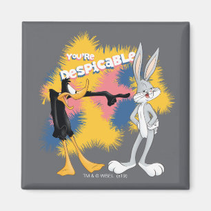 Imán DAFFY DUCK™ & BUGS BUNNY™ "Eres despreciable"