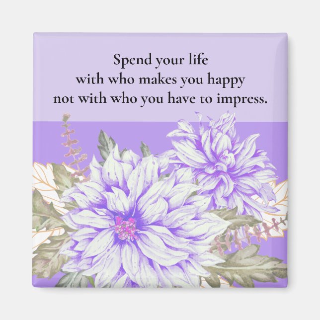 Imán Dahlias - Amethyst Wedding Favor Magnet (Frente)