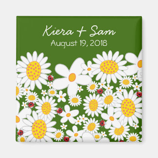 Imán Daisies blancos y regalos de Ladybugs / Magnet de