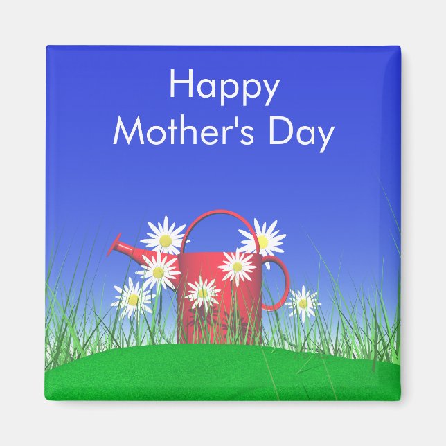 Imán Daisies de Día de la Madre y latas de agua (Frente)