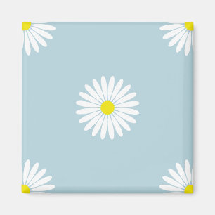 Imán Daisies Modelo Lg ilustrativo en azul pálido