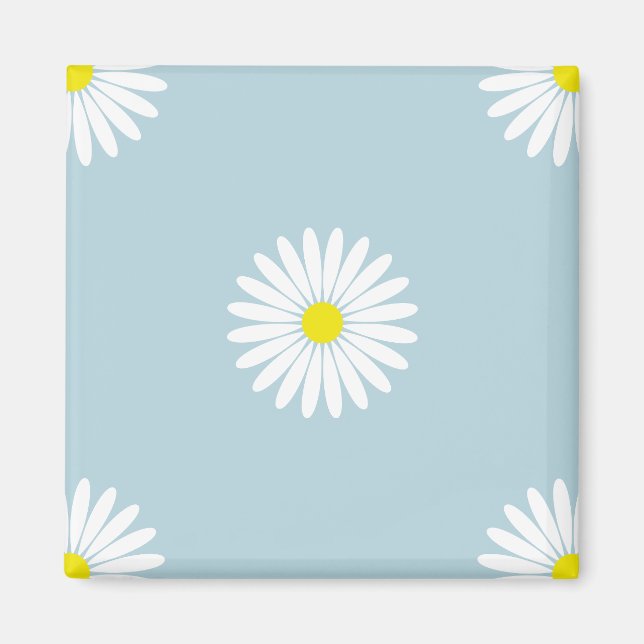 Imán Daisies Modelo Lg ilustrativo en azul pálido (Frente)
