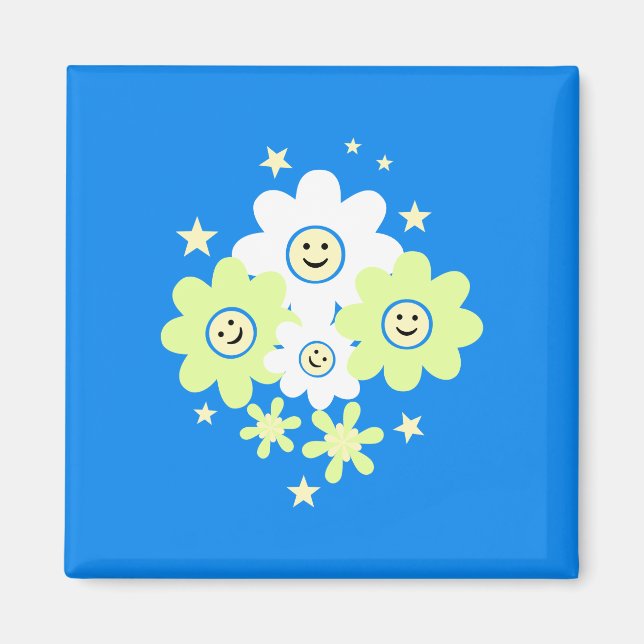 Imán Daisies y estrellas (Frente)