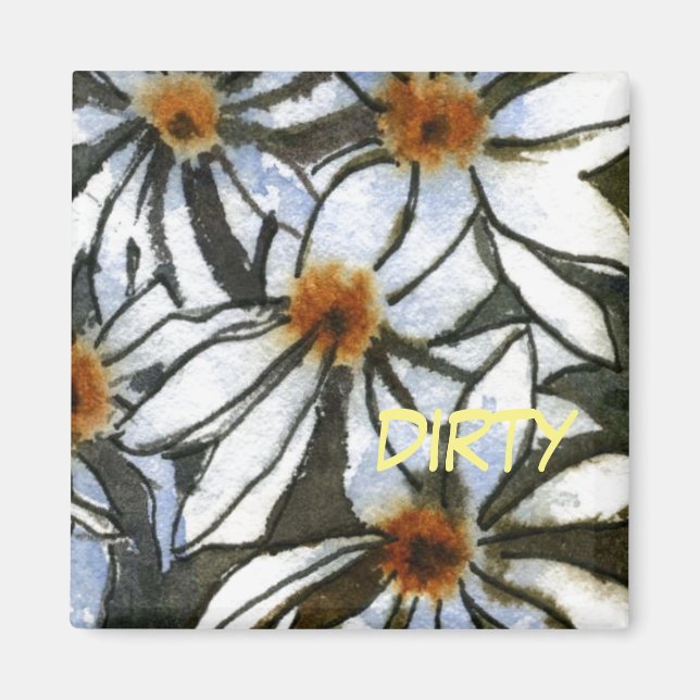 Imán "Daisy #2" Refrigerador sucio de lavavajillas de e (Frente)
