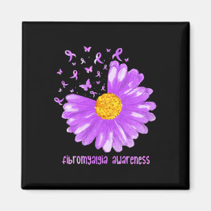Imán Daisy Butterfly Púrpura Cinta Fibromialgia Awarene