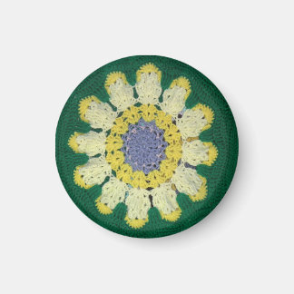 Imán - Daisy con Crocheted amarillo