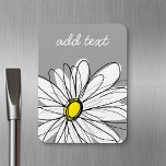 Imán Daisy de moda con gris y amarillo<br><div class="desc">Una obra de arte zen y caprichosa,  hipster. Puede añadir un nombre,  un monograma u otro texto personalizado. Si necesita mover el dibujo,  haga clic en el botón personalizar para realizar cambios.</div>