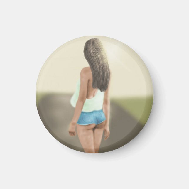 IMÁN DAISY DUKES CHICA SHORT SHORTS ART MAGNET (Frente)