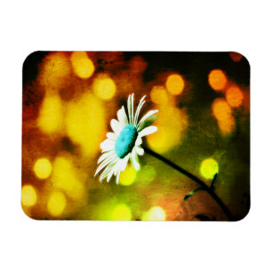 Imán Daisy en oro y luces Naranjas