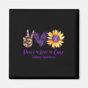 Imán Daisy Peace Love Cure Epilepsia Conciencia Purple
