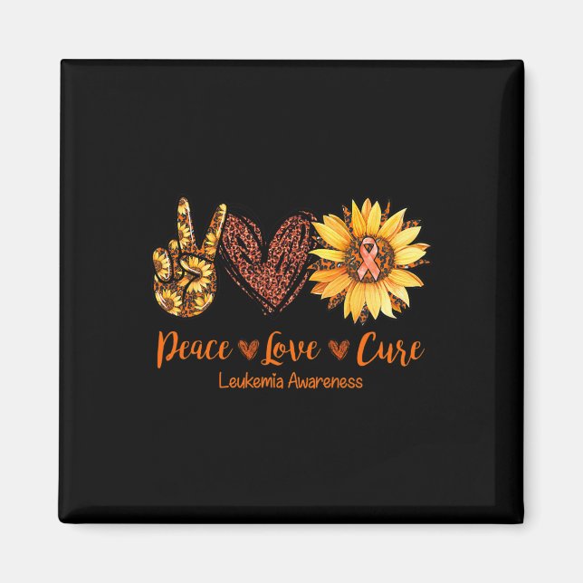 Imán Daisy Peace Love Cure Leukemia Awareness Gift (Frente)