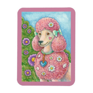 Imán DAISY THE French Pink Poodle RECTANGLE DOG MAGNET