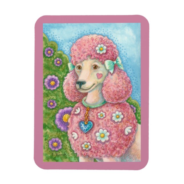 Imán DAISY THE French Pink Poodle RECTANGLE DOG MAGNET (Vertical)