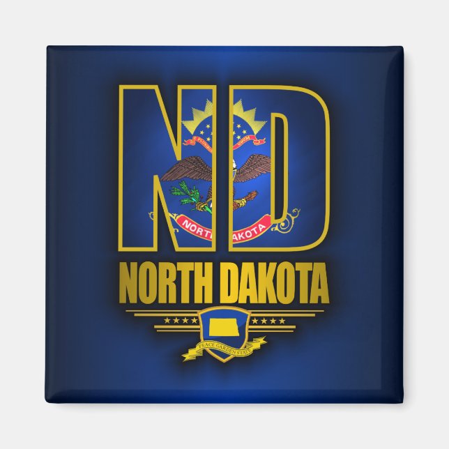 Imán Dakota del Norte (ND) (Frente)