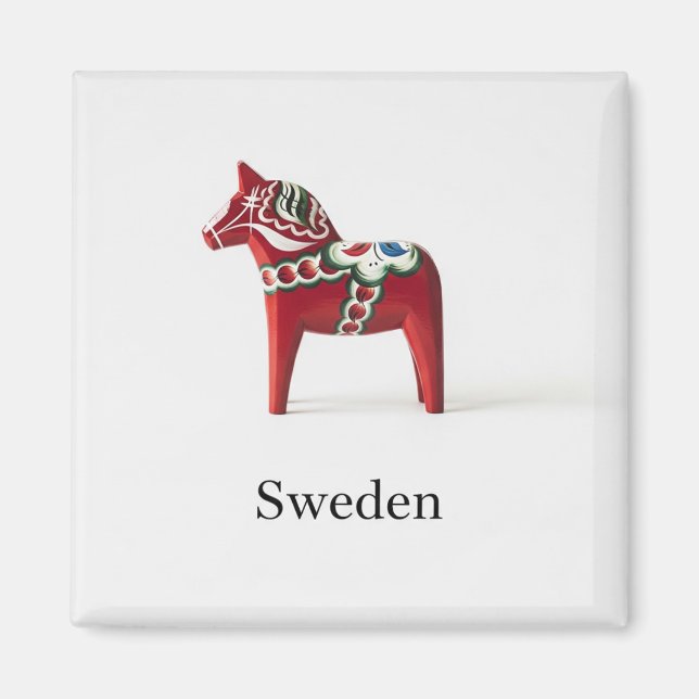 Imán Dala Horse Sueco Suecia Viajes (Frente)