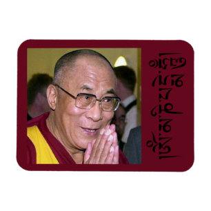 Imán Dalai Lama rezando con el mantra Om Mani Padme Hum