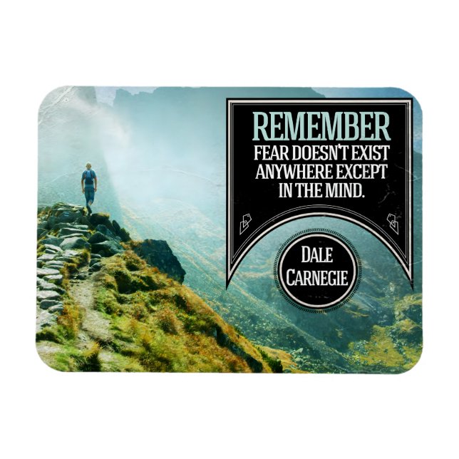 Imán Dale Carnegie cita Inspiradora "Miedo" flexible (Horizontal)