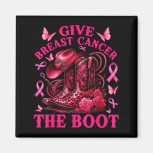 Imán Dale la Bota al Cáncer de Seno Cowgirl Conciencia 