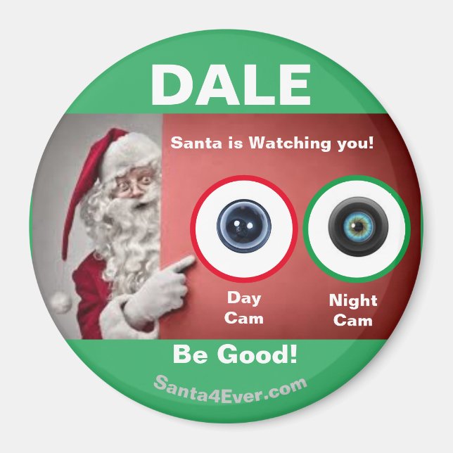 Imán ¡DALE Santa te está vigilando!Día y noche (Frente)