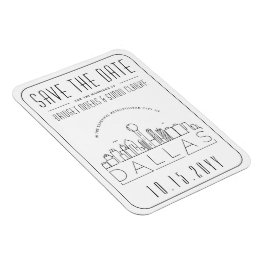 Imán Dallas Boda Stylized Skyline Save the Date