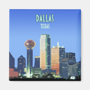 Imán Dallas Downtown Texas Vintage