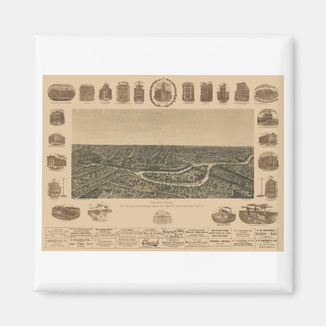 Imán Dallas Texas en 1892 (Frente)