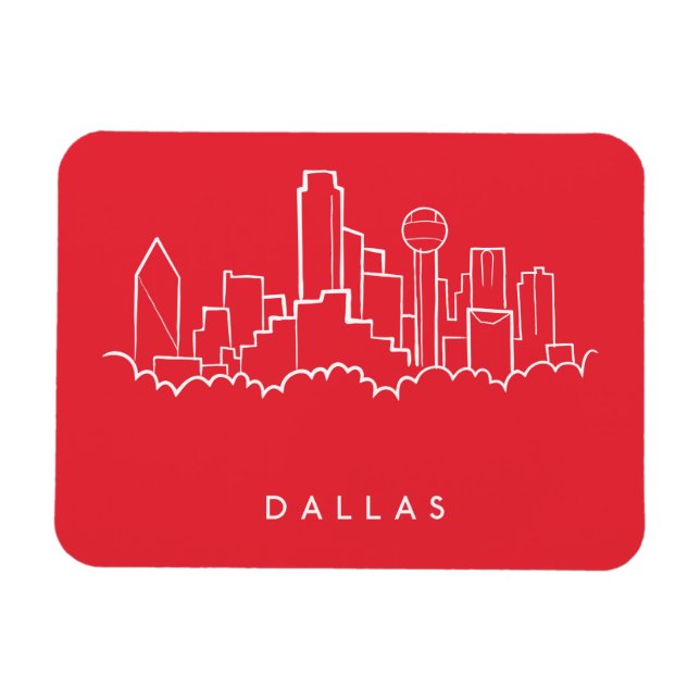 Imán Dallas Texas Skyline (Horizontal)
