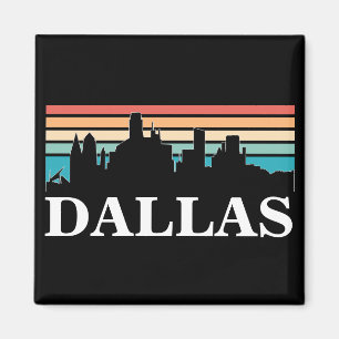 Imán Dallas Texas Vintage Sunset Cityscape