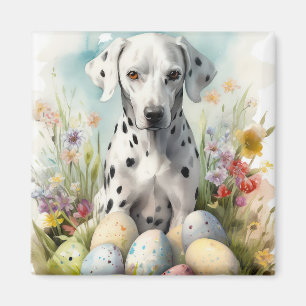 Imán Dálmata con huevos de Pascua