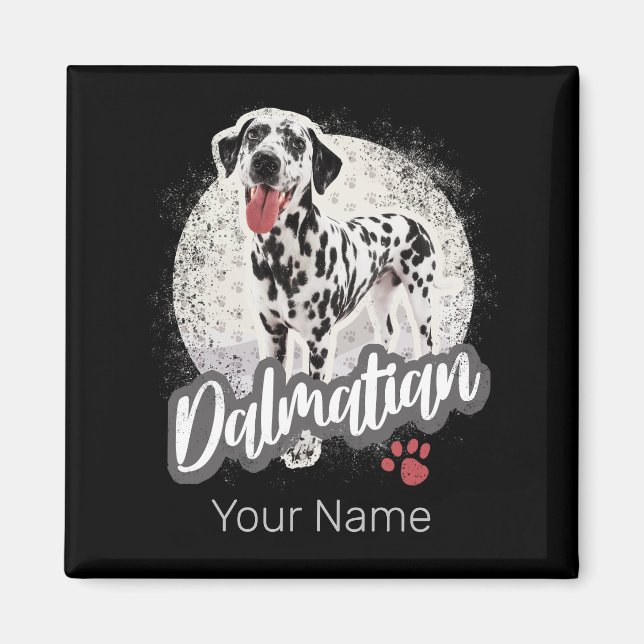 Imán Dalmatian Con El Diseño De Los Amantes Del Perro V (Frente)