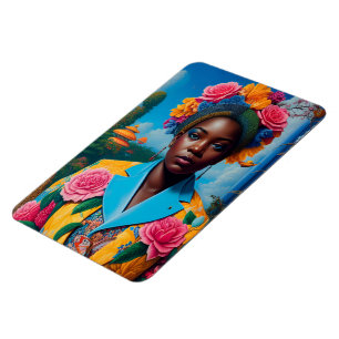 Imán Dama con chaqueta de traje floral