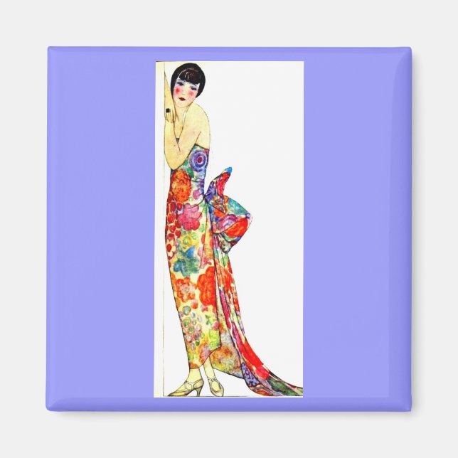 Imán Dama de Art Deco en traje formal (Frente)