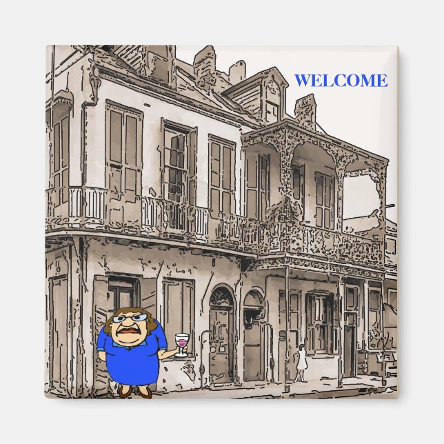 Imán Dama de Bienvenida en Desire St (Frente)