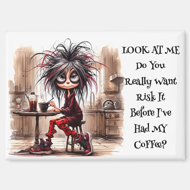 Imán Dama De Café Rara Riesgo De Impulso (Anverso)