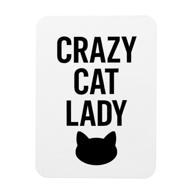 Imán Dama de gato loca - Gracioso regalo de amante de g (Vertical)