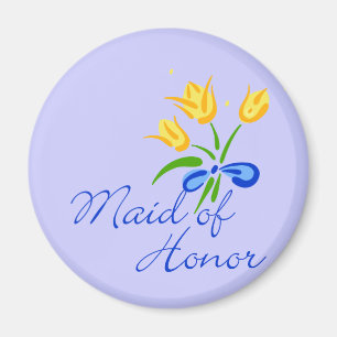 Imán Dama de honor con tulipanes amarillos