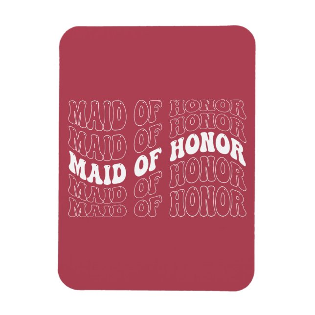Imán Dama de Honor de la Novia Retro (Vertical)
