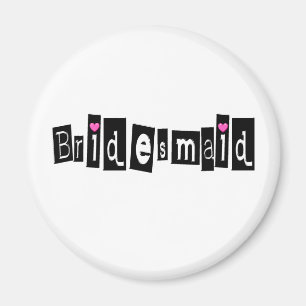 Imán Dama de honor (negro Sq)