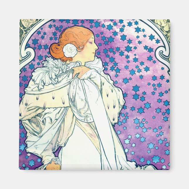 Imán Dama de la Camelias, Alphonse Mucha (Frente)