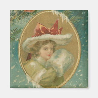 Imán Dama de Navidades victorianos de época