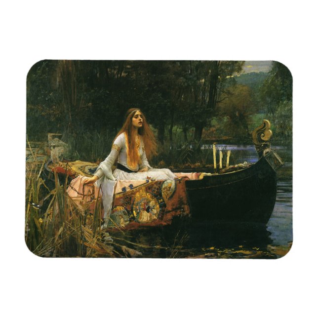 Imán Dama de Shalott en barca por John William Waterhou (Horizontal)