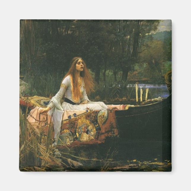 Imán Dama de Shalott en barco por John William Waterhou (Frente)