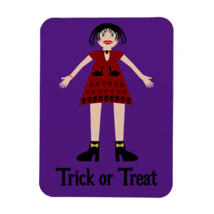 Imán Dama de vampiro gótica de Halloween Trick o Trete