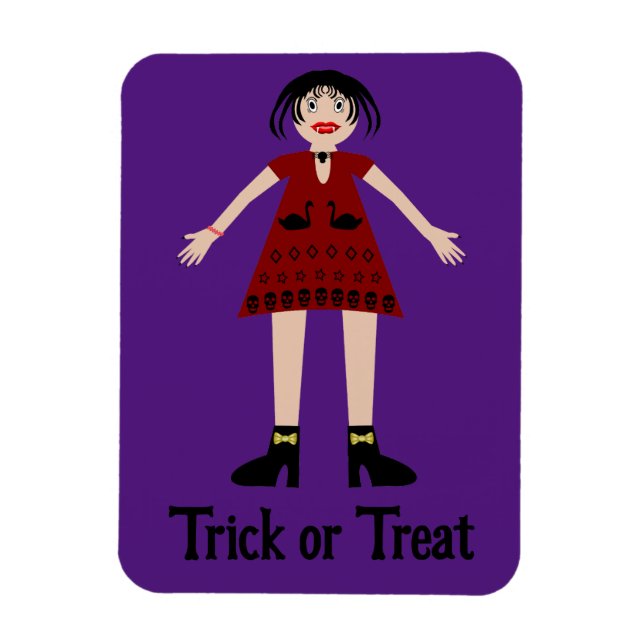 Imán Dama de vampiro gótica de Halloween Trick o Trete (Vertical)