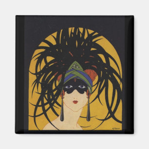 Imán Dama festiva Art Deco
