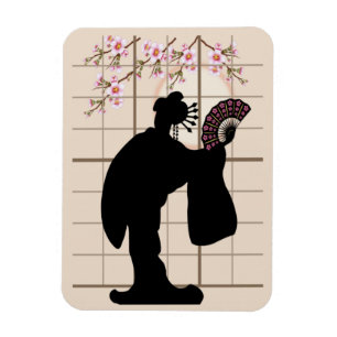Imán Dama japonesa en la ventana