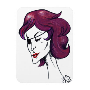 Imán Dama Pirata Violeta Dibujo Animado Arte Pop Origin