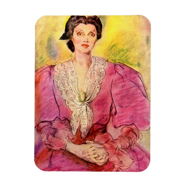 Imán dama rosa (Vertical)