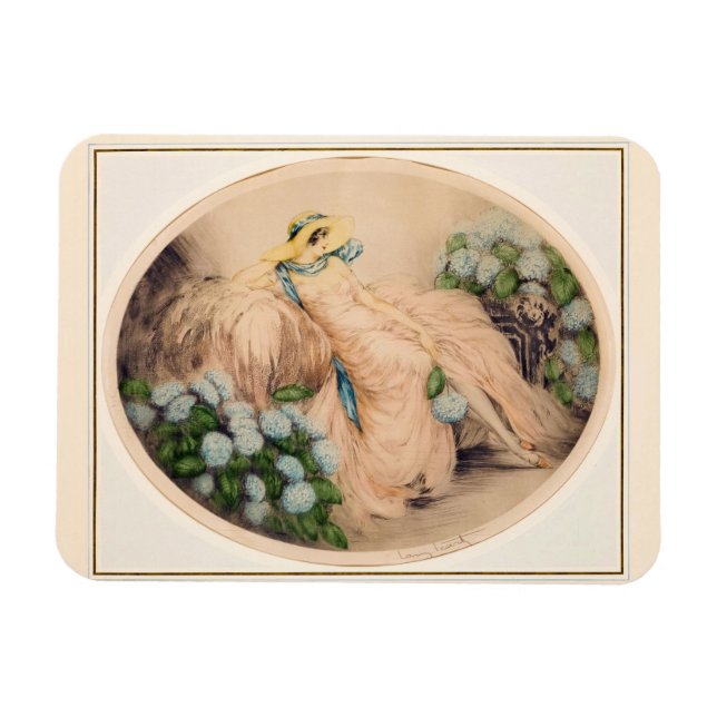 Imán Dama rosa de Louis Icart (Horizontal)