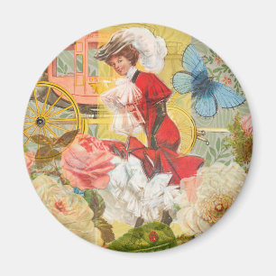 Imán Dama victoriana mujer elegante rica ilustración ro